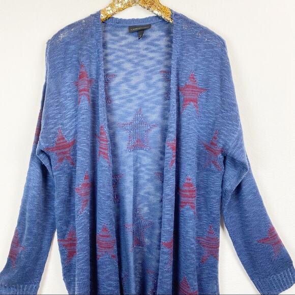 Lane Bryant • Blue And Red Star Cardigan - Picture 2 of 15
